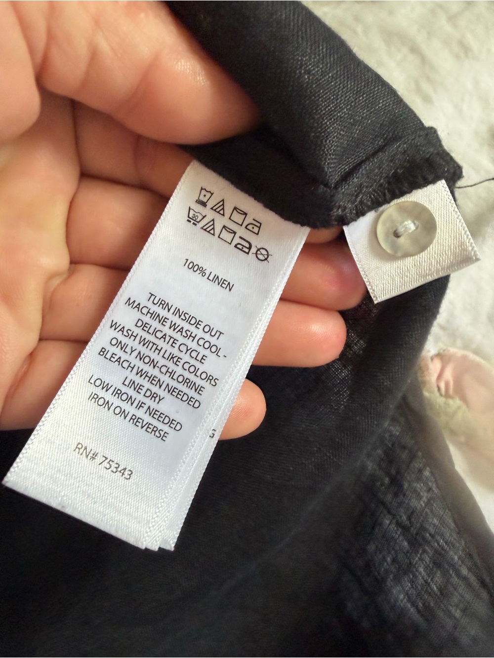 Sigrid Olsen 100% linen black Button-Down Linen Shirt - Picture 8 of 9